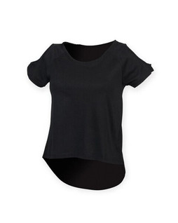 Skinni Fit SK233 - Womens Cut-Out Shoulder Drop Tail Tee