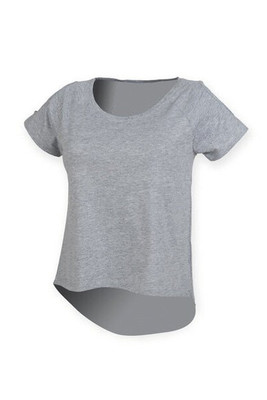 Skinni Fit SK233 - Women's Cut-Out Shoulder Drop Tail Tee