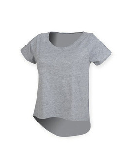 Skinni Fit SK233 - Women's Cut-Out Shoulder Drop Tail Tee