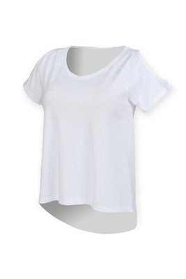 Skinni Fit SK233 - Women's Cut-Out Shoulder Drop Tail Tee