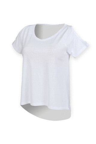 Skinni Fit SK233 - Womens Cut-Out Shoulder Drop Tail Tee