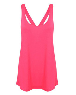Skinni Fit SK241 - Womens Strappy Back Workout Vest with Scoop Neck