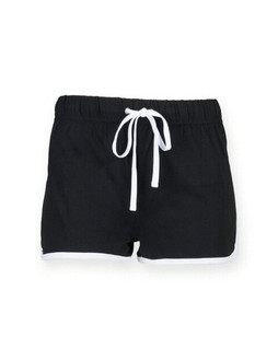 Skinni Fit SK069 - Womens Retro Cotton Shorts with Contrast Binding