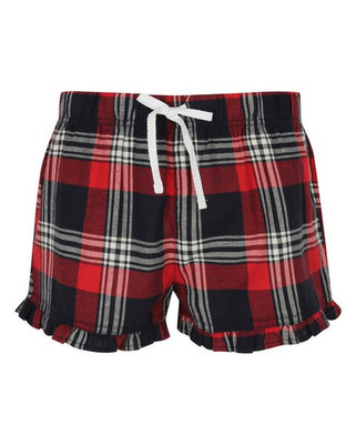 Skinni Fit SK082 - Womens Tartan Frill Hem Elastic Waist Shorts