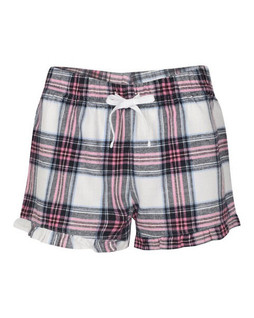 Skinni Fit SK082 - Womens Tartan Frill Hem Elastic Waist Shorts