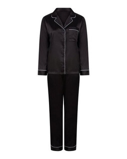 Towel city TC055 - Elegant Satin Long Sleeve Pyjama Set for Women
