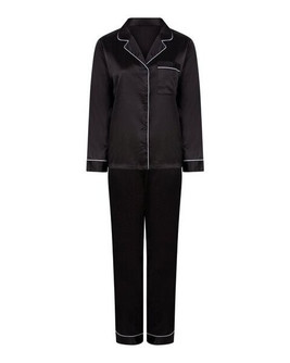 Towel city TC055 - Elegant Satin Long Sleeve Pyjama Set for Women