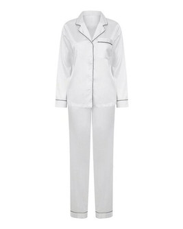 Towel city TC055 - Elegant Satin Long Sleeve Pyjama Set for Women