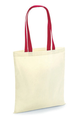 Westford mill W101C - Stylish Cotton Shopping Bag with Colorful Handles