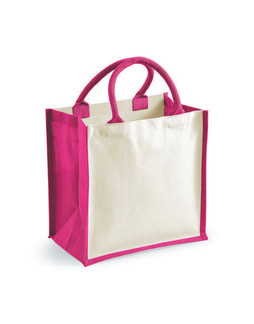 Westford mill W421 - Eco-Friendly Jute Tote with Cotton Handles