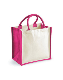Westford mill W421 - Eco-Friendly Jute Tote with Cotton Handles