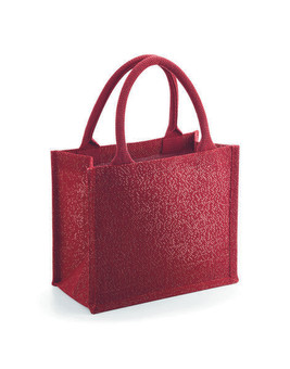 Westford mill W431 - Gold Shimmer Jute Mini Gift Bag with Cotton Handles