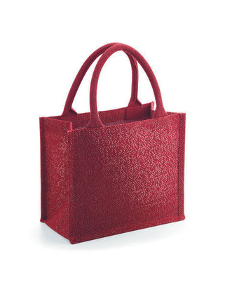 Westford mill W431 - Gold Shimmer Jute Mini Gift Bag with Cotton Handles