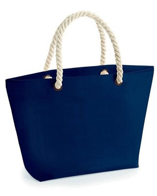 Westford mill W680 - Premium Nautical Striped Canvas Beach Tote Bag