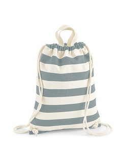 Westford mill W686 - Nautical Striped Cotton Canvas Drawstring Bag