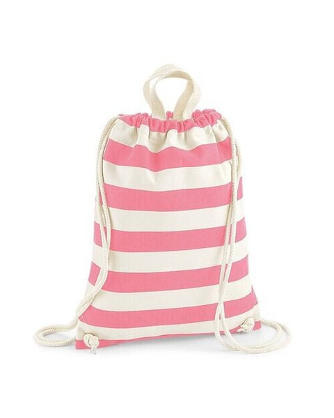 Westford mill W686 - Nautical Striped Cotton Canvas Drawstring Bag