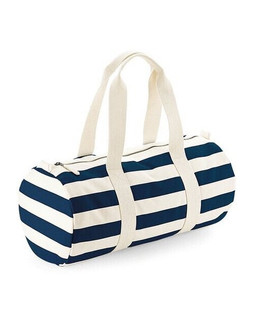 Westford mill W688 - Premium Nautical Striped Cotton Canvas Barrel Bag