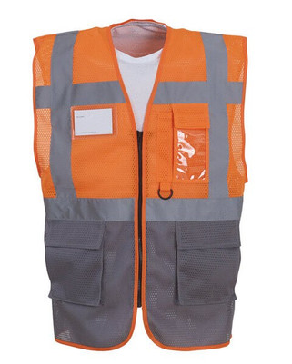 Yoko HVW820 - High-Visibility Executive Mesh Safety Vest with Pockets
