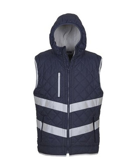 Yoko HV007 - High-Visibility Quilted Hooded Safety Gilet