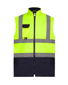 Yoko HV005 - High-Visibility Waterproof Bodywarmer with Fleece Liner