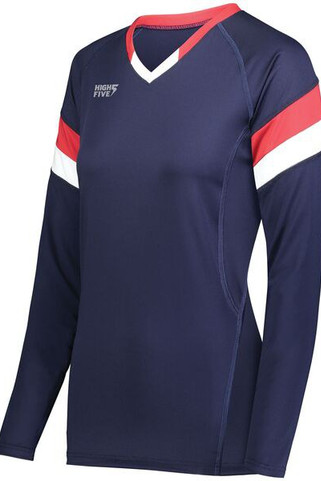 HighFive 342243 - Girls Tru Hit Tri Color Long Sleeve Jersey