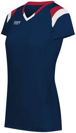 HighFive 342253 - Girls Tru Hit Tri Color Short Sleeve Jersey