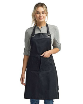 Artisan Collection by Reprime RP123 - Stylish Faux Leather Trim Bib Apron