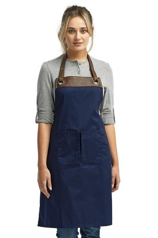 Artisan Collection by Reprime RP123 - Stylish Faux Leather Trim Bib Apron