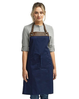 Artisan Collection by Reprime RP123 - Stylish Faux Leather Trim Bib Apron