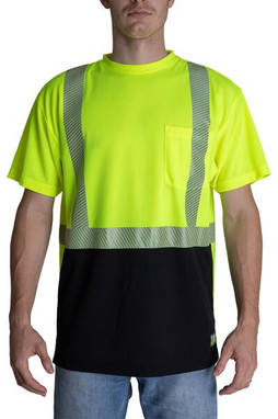 Berne HVK017 - Unisex Hi-Vis Class 2 Color Blocked Pocket T-Shirt