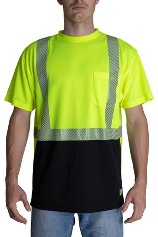 Berne HVK017 - Unisex Hi-Vis Class 2 Color Blocked Pocket T-Shirt