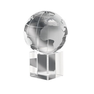 MUNDI Elegant Crystal Globe Paperweight with Stand - GiftRetail IT1537