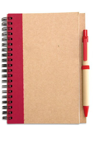 SONORA PLUS Eco-Friendly Recycled Notebook with Pen Set - GiftRetail IT3775