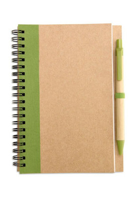 SONORA PLUS Eco-Friendly Recycled Notebook with Pen Set - GiftRetail IT3775