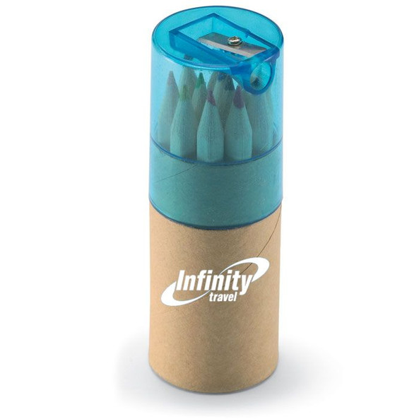GiftRetail KC6230 - LAMBUT 12 Colored Pencils with Sharpener Tube