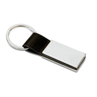 RECTANGLO PU and metal key ring - GiftRetail KC6788