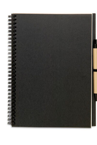 BLOQUERO PLUS Eco-Friendly Recycled Notebook with Pen Set - GiftRetail KC7013