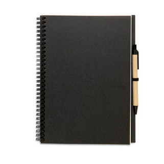 BLOQUERO PLUS Eco-Friendly Recycled Notebook with Pen Set - GiftRetail KC7013