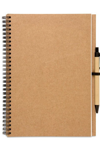 BLOQUERO PLUS Eco-Friendly Recycled Notebook with Pen Set - GiftRetail KC7013