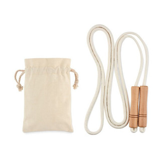 JUMP Premium Adjustable Cotton Skipping Rope with Wooden Handles - GiftRetail MO6140