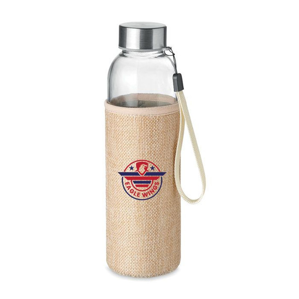 GiftRetail MO6168 - UTAH TOUCH Eco-Friendly Glass Bottle with Neoprene Pouch 500ml