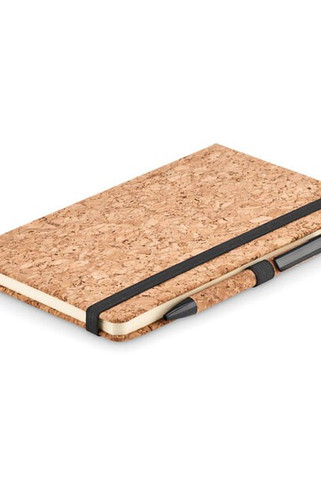 SUBER SET Eco-Friendly A5 Cork Notebook with Pen Gift Set - GiftRetail MO6202