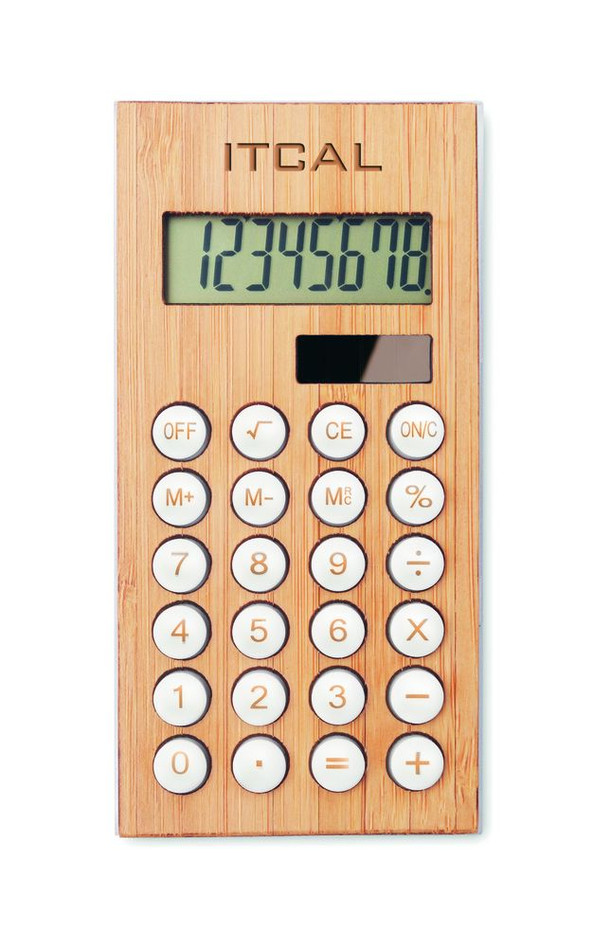 GiftRetail MO6215 - CALCUBAM Calculadora de 8 dígitos bambu