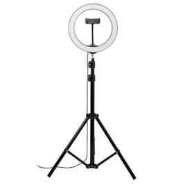 GiftRetail MO6241 - HELO 26 cm LED Ring Light Set with Tripod & Phone Holder