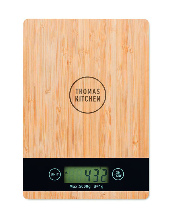 GiftRetail MO6245 - PRECISE Eco-Friendly Bamboo Digital Kitchen Scale 5kg