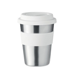 GiftRetail MO6257 - IRMUG Kompakti Teräsmuki Silikonikannella 350ml