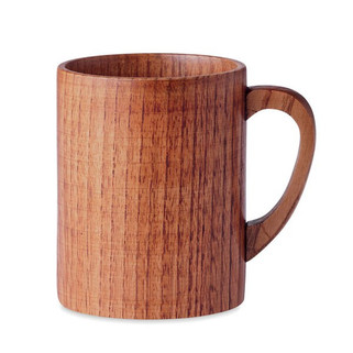 Handcrafted Oak Wooden Mug - 280ml Capacity - GiftRetail MO6363