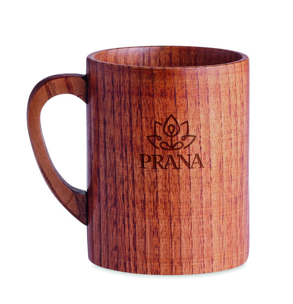 GiftRetail MO6363 - TRAVIS Handcrafted Oak Wooden Mug-280ml Capacity