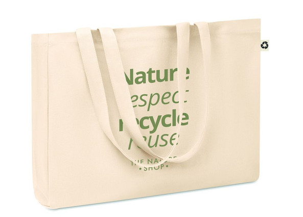 GiftRetail MO6379 - RESPECT Eco-Friendly Recycled Canvas Tote Bag with Gusset
