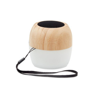 CLEVELAND Eco-Friendly Bamboo Wireless Speaker with Mood Light - GiftRetail MO6385